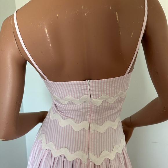 NWOT Classic Seersucker Midi Dress with Spaghetti Straps and Ric Rack Trim. - Picture 11 of 11